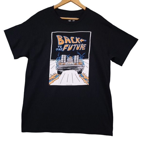 Riot Society X Men's Back to the Future Solid T-Shirt Large Black - Picture 2 of 10